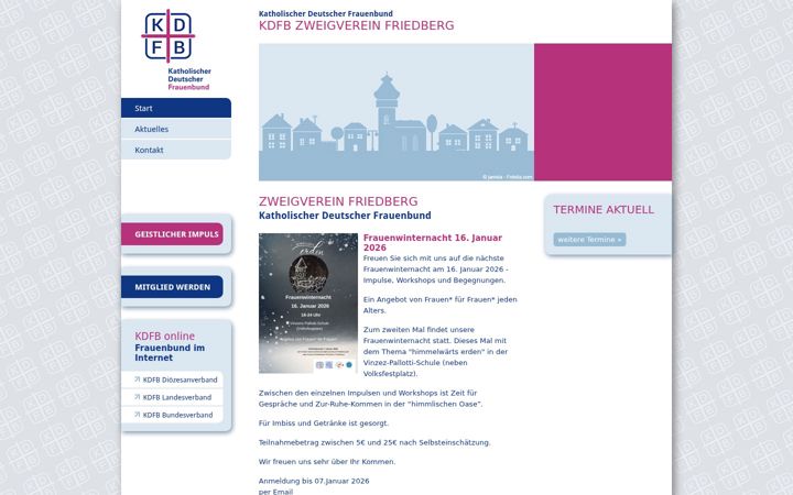 Captură de ecran a frauenbund-friedberg.de