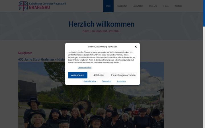 Captură de ecran a frauenbund-grafenau.de