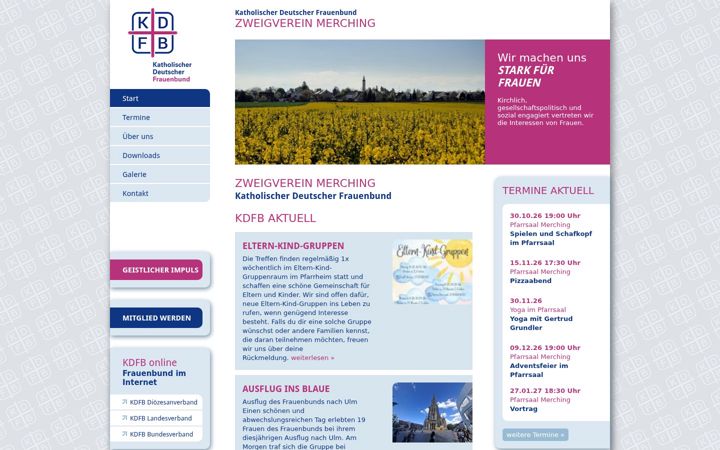 Screenshot van frauenbund-merching.de