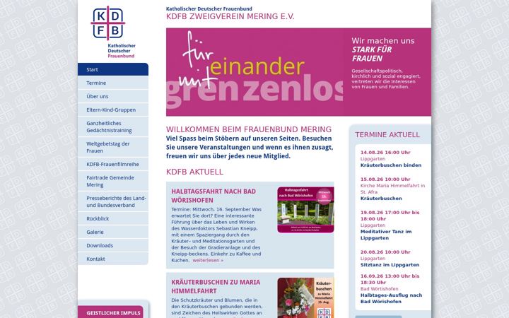 Screenshot van frauenbund-mering.de