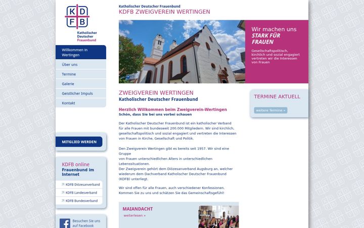 Screenshot van frauenbund-wertingen.de
