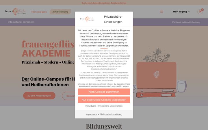 Screenshot of frauengefluester-kurse.net