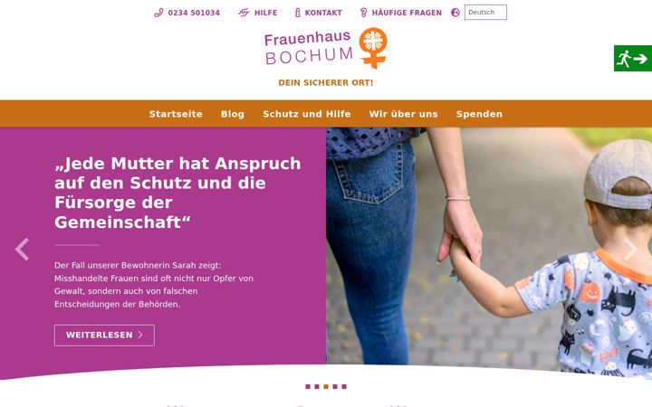 Screenshot van frauenhaus-bochum.de