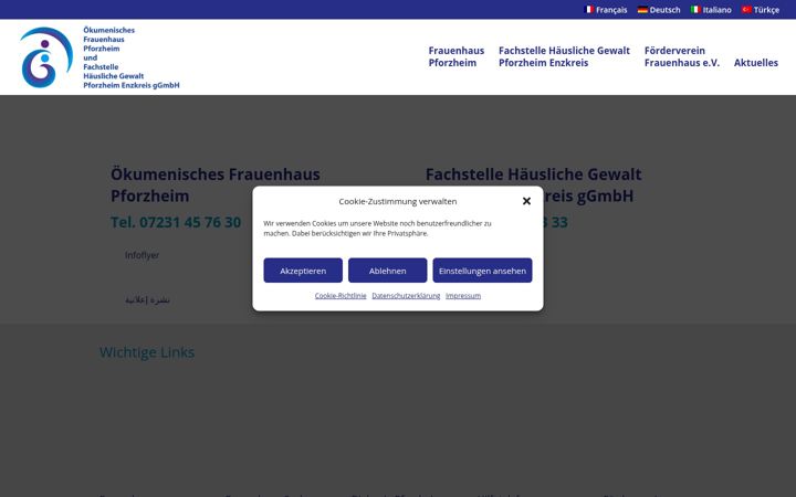 Screenshot van frauenhaus-pforzheim.de
