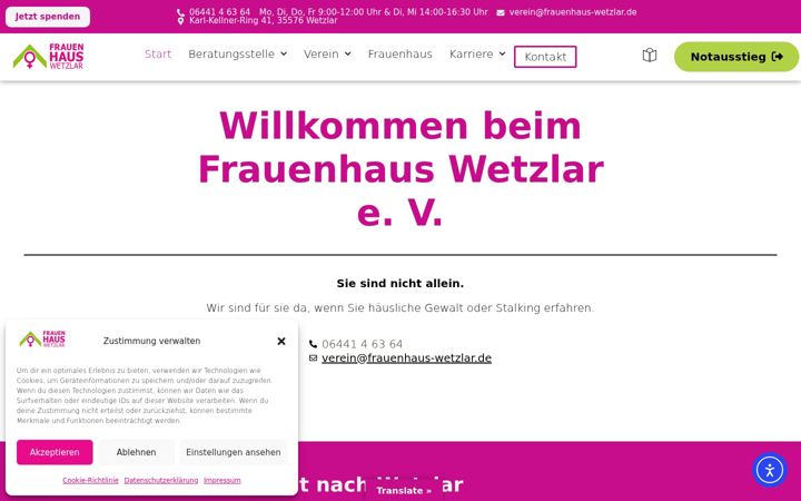 Screenshot van frauenhaus-wetzlar.de