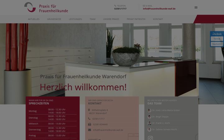 Screenshot van frauenheilkunde-waf.de