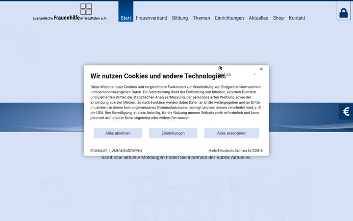 Екранна снимка на frauenhilfe-westfalen.de