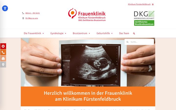 Екранна снимка на frauenklinik-ffb.de