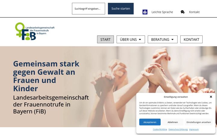 Captura de pantalla de frauennotrufe-bayern.de