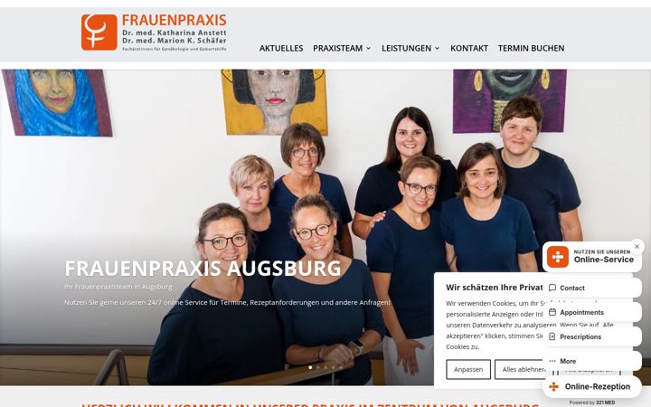 Captura de pantalla de frauenpraxis-augsburg.de
