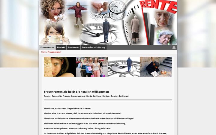 Captura de pantalla de frauenrenten.de
