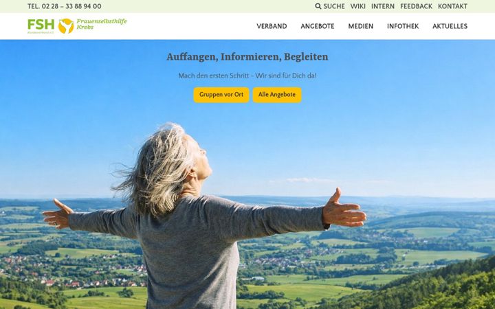 Captura de pantalla de frauenselbsthilfe.de