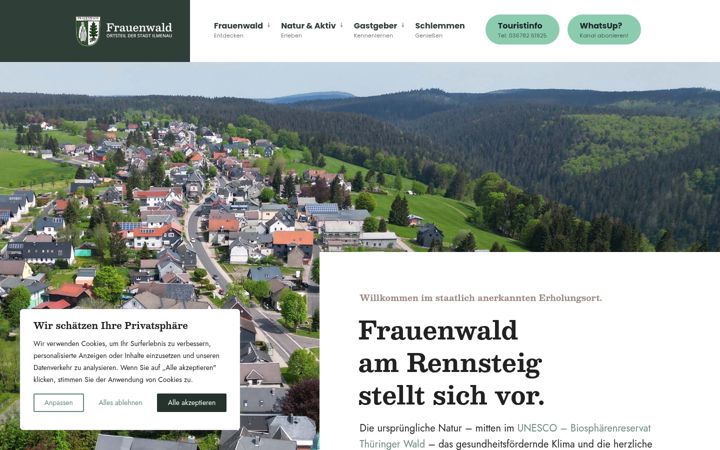 Screenshot van frauenwald.de