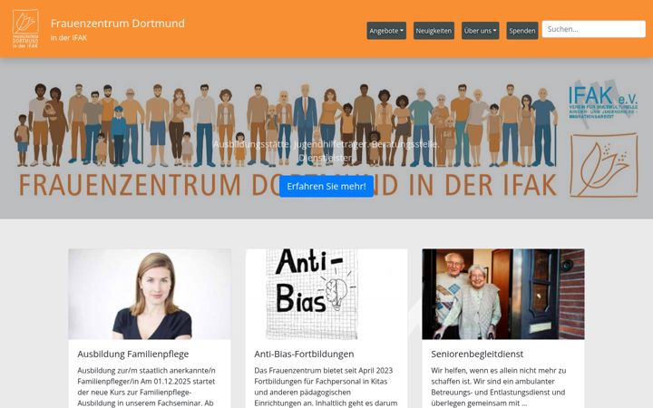 Captura de pantalla de frauenzentrum-dortmund.de