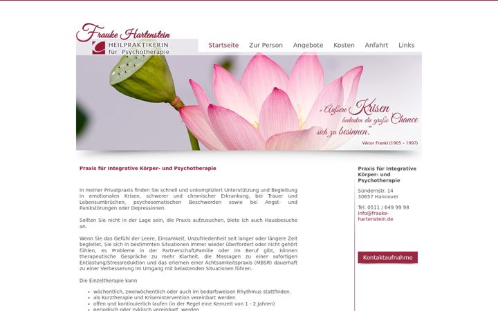 Screenshot van frauke-hartenstein.de