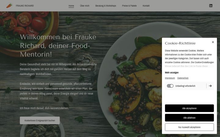 Screenshot van frauke-richard.de