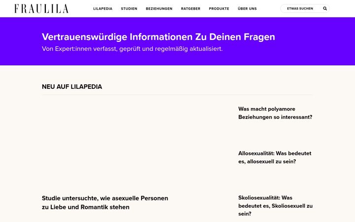Screenshot of fraulila.de