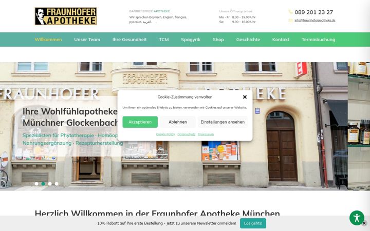 Screenshot of fraunhoferapotheke.de