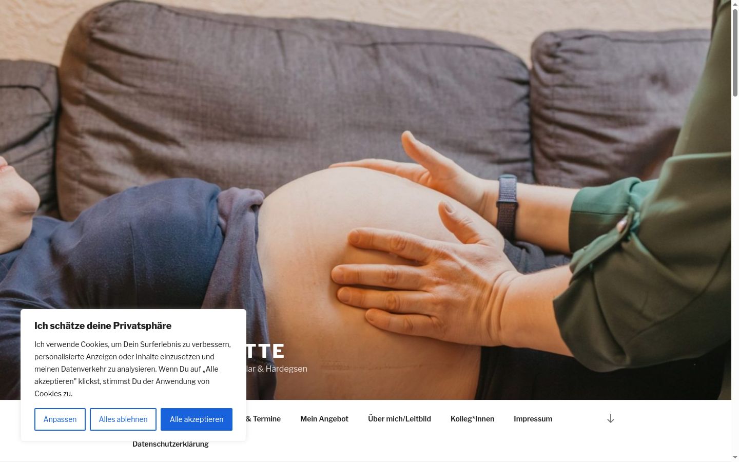 Screenshot des Einwilligungsbanners vor jeglicher Interaktion