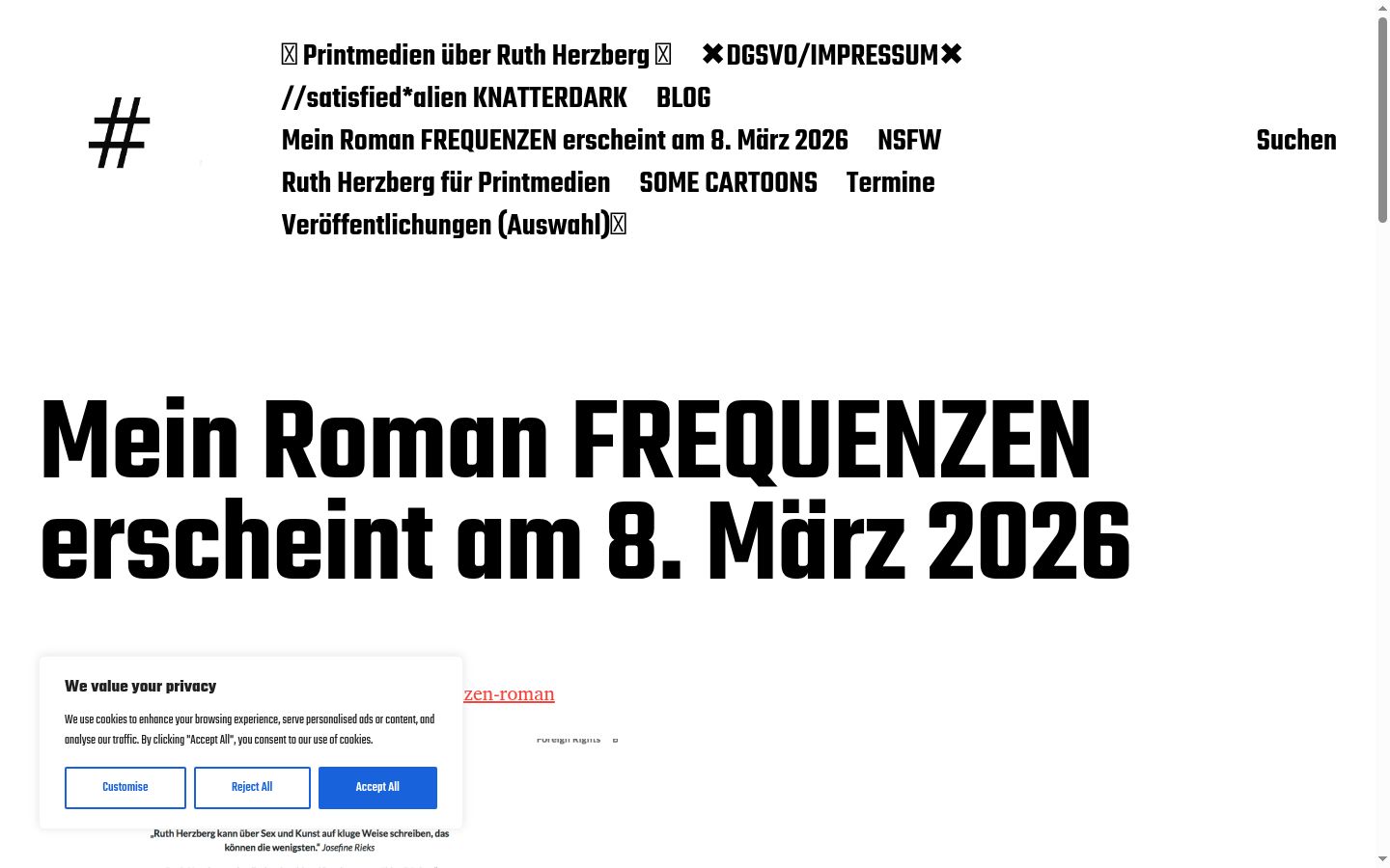 Screenshot del banner di consenso mostrato prima di qualsiasi interazione