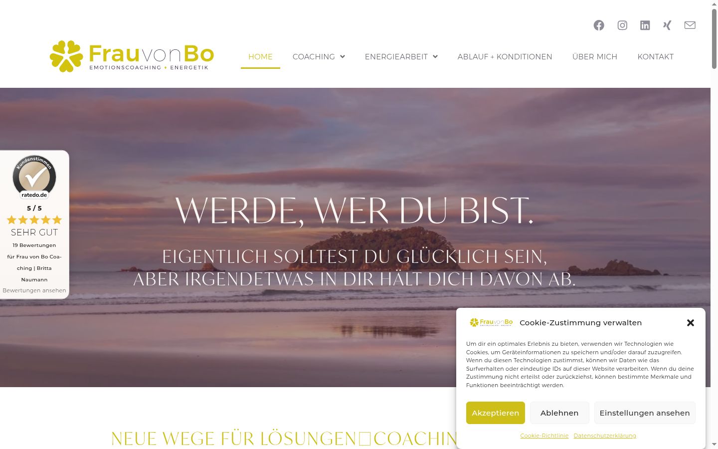 Screenshot tal-banner tal-kunsens muri qabel kwalunkwe interazzjoni