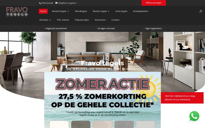 Screenshot of fravo-tegels.nl