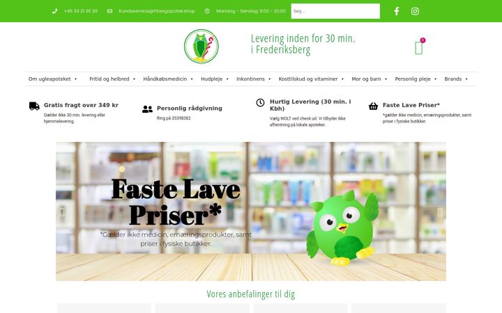 Screenshot of frbergapotek.shop