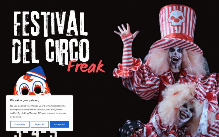 Screenshot of freakcircusfestival.com