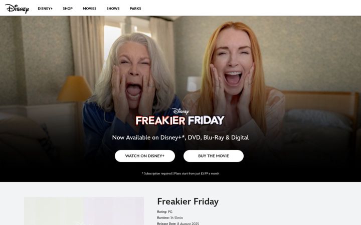 Screenshot of freakierfridaymovie.co.uk
