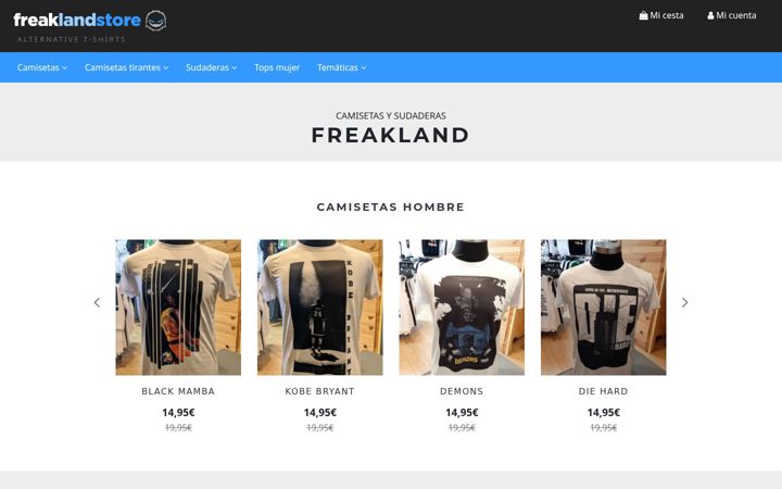 Screenshot of freaklandstore.com
