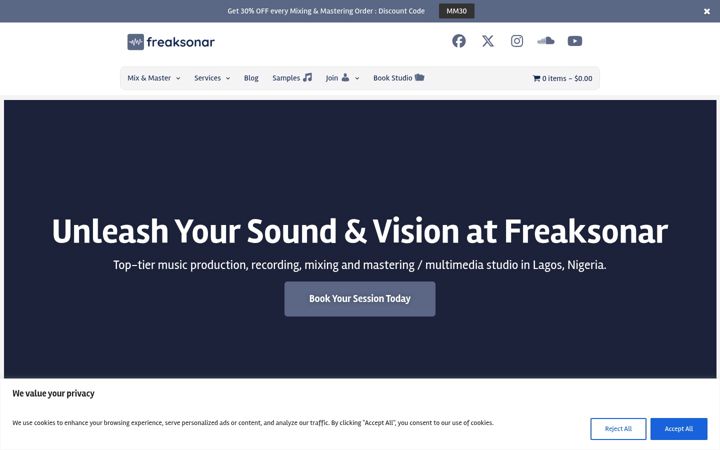 Screenshot of freaksonar.com