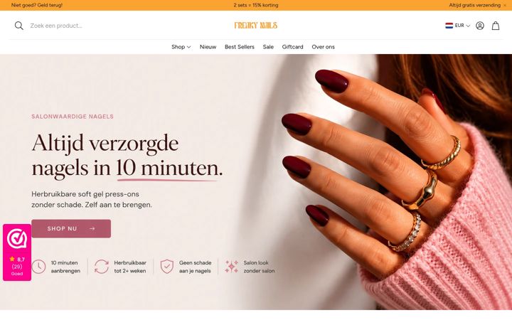 Skærmbillede af freakynails.nl