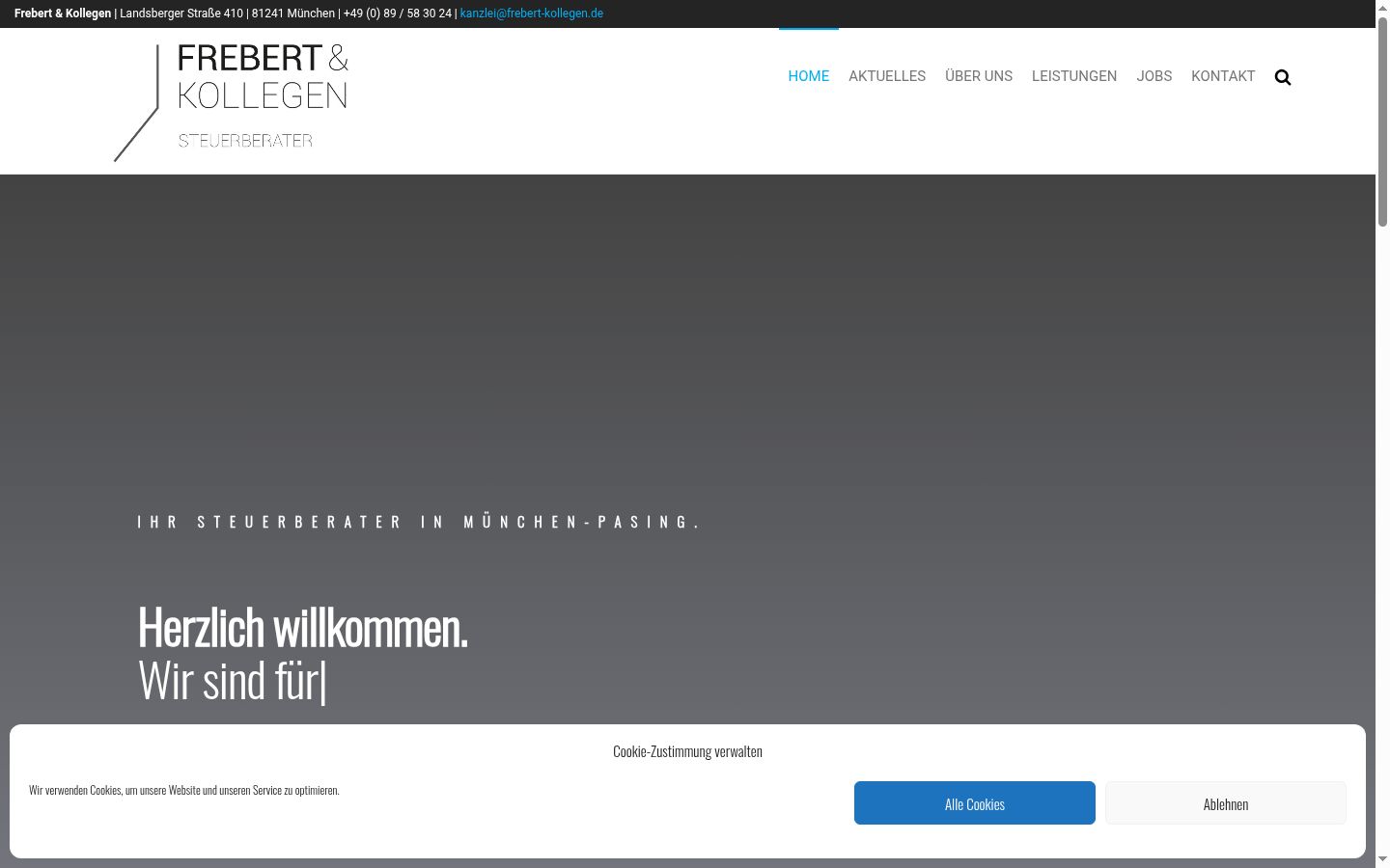Capture d'écran de la bannière de consentement affichée avant toute interaction