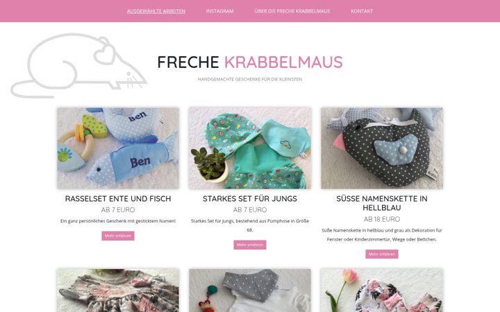 Screenshot of frechekrabbelmaus.de