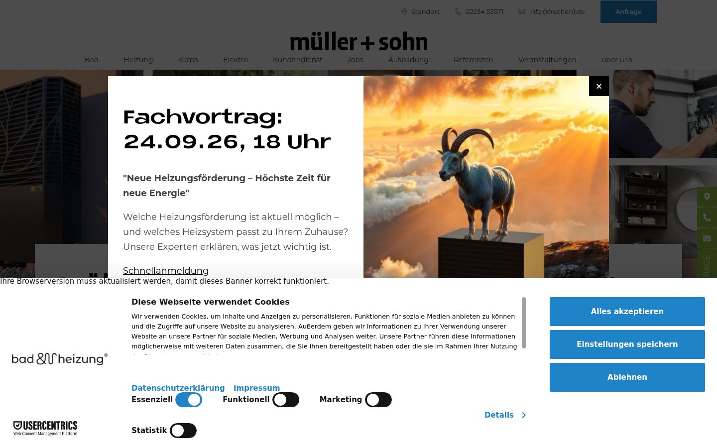 Screenshot tal-banner tal-kunsens muri qabel kwalunkwe interazzjoni