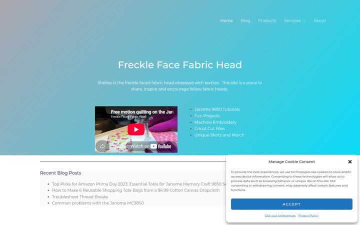 Screenshot of frecklefacedfabrichead.com