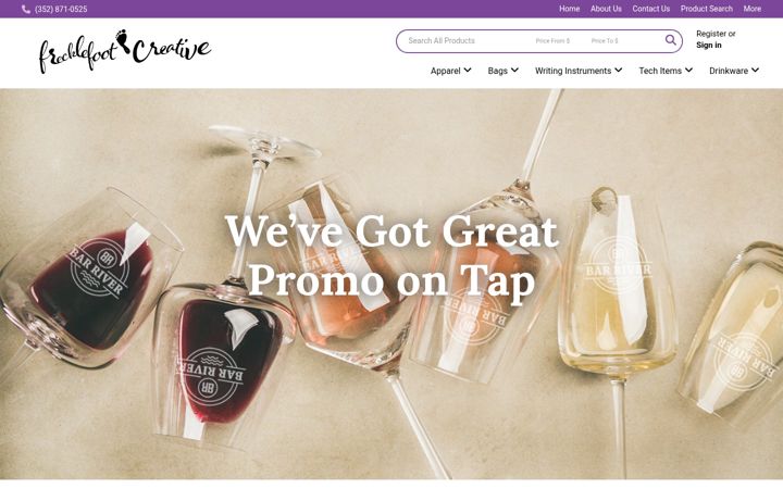 Screenshot of frecklefootpromotions.com