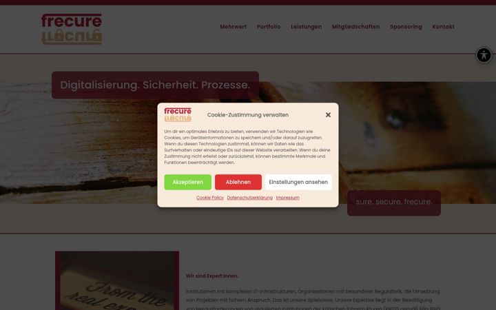 Screenshot of frecure.de