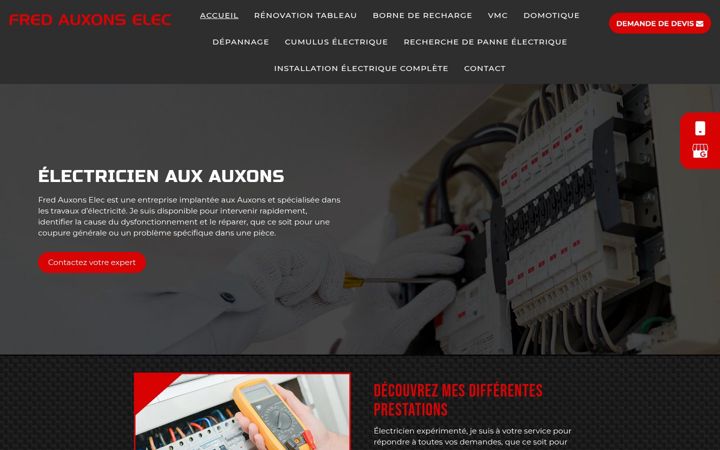 Screenshot of fred-auxons-elec.fr