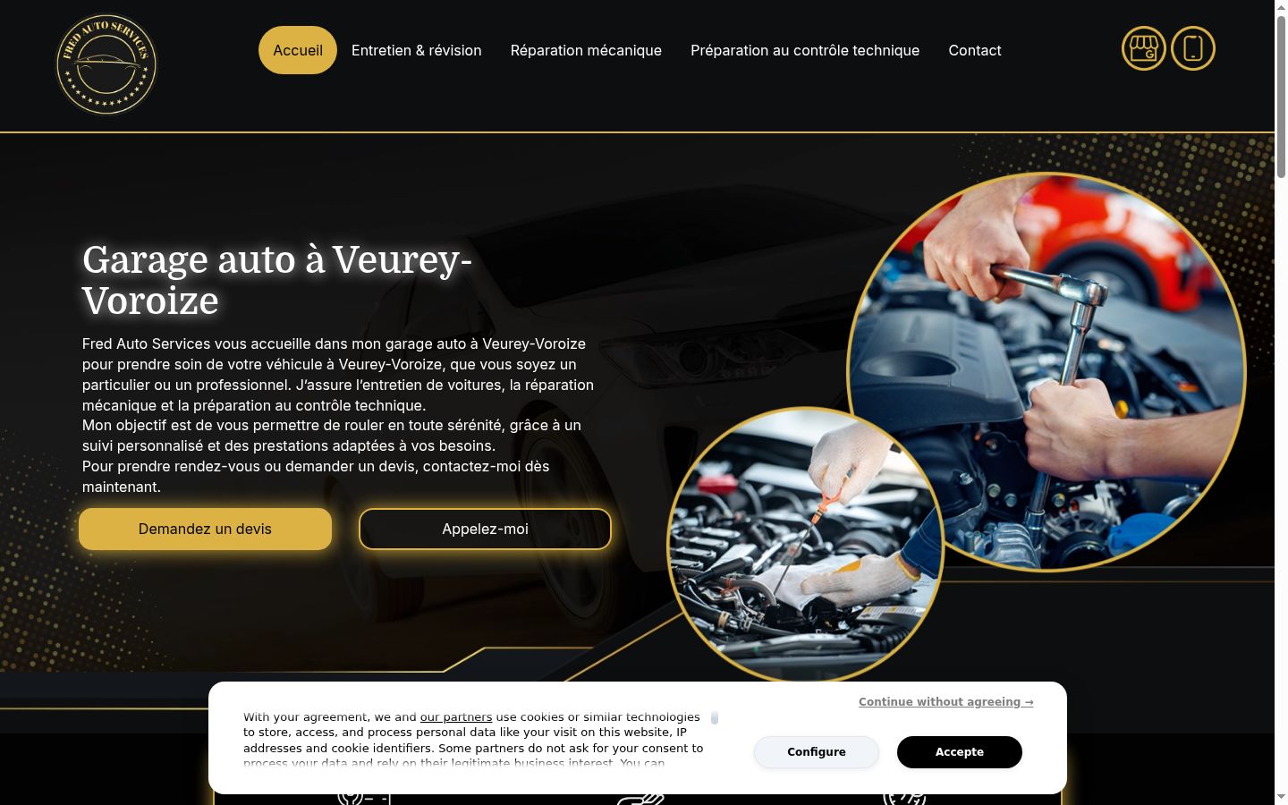 Screenshot del banner di consenso mostrato prima di qualsiasi interazione