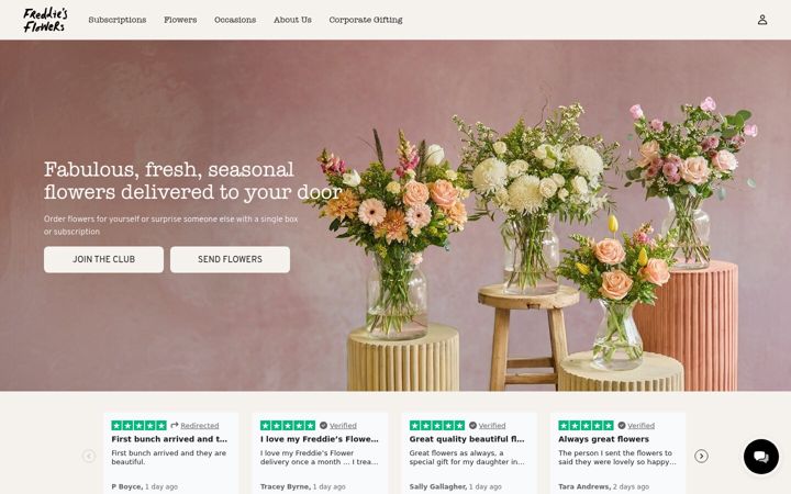 Screenshot of freddiesflowers.com