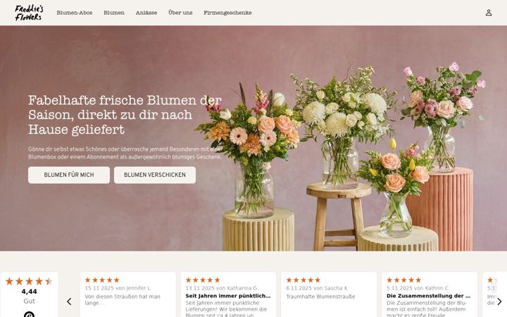 Screenshot of freddiesflowers.de