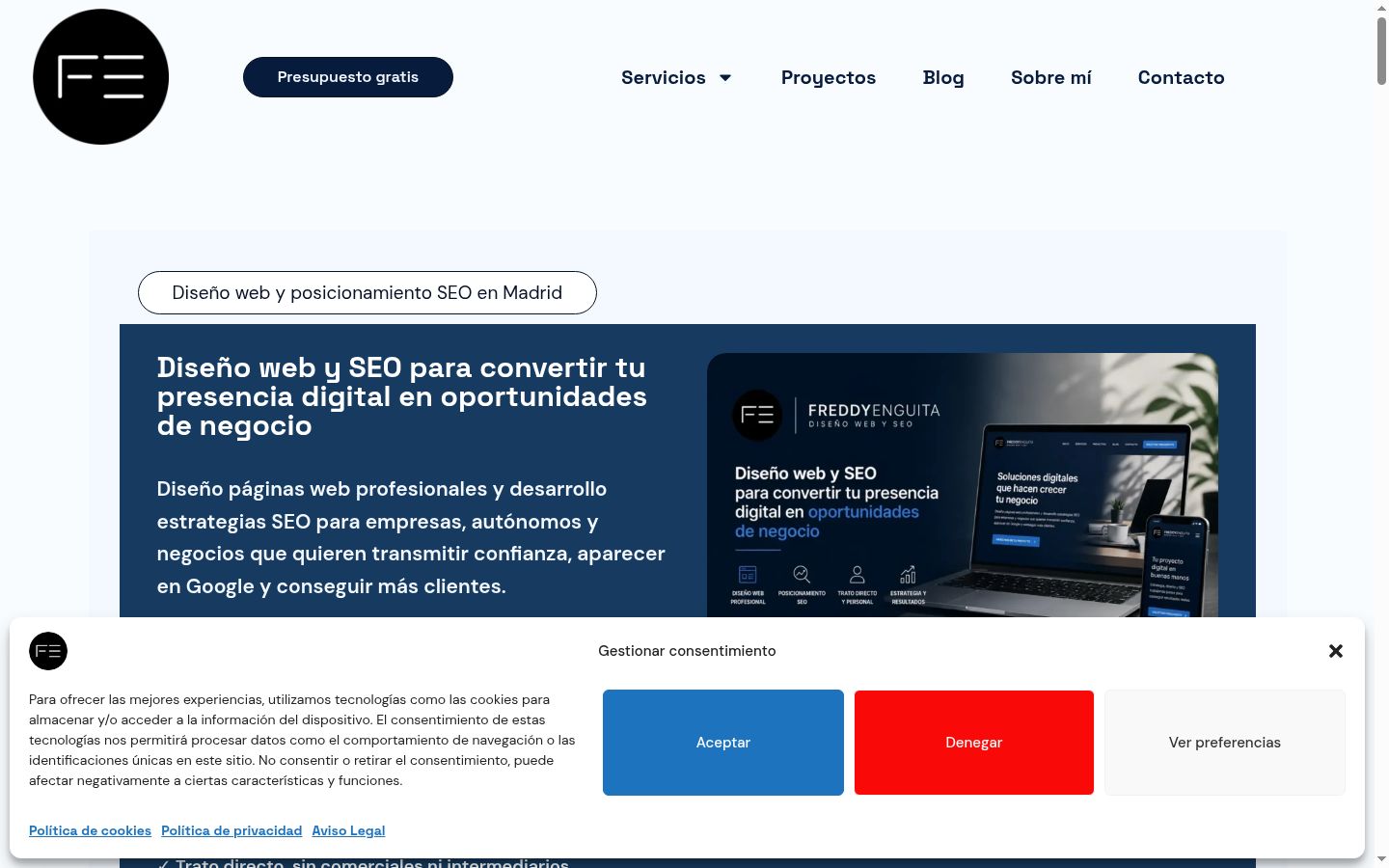 Screenshot tal-banner tal-kunsens muri qabel kwalunkwe interazzjoni