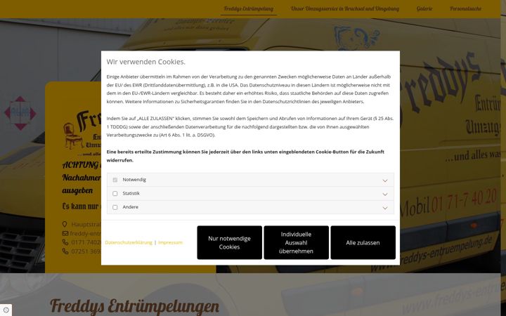 Screenshot of freddys-entruempelung.de