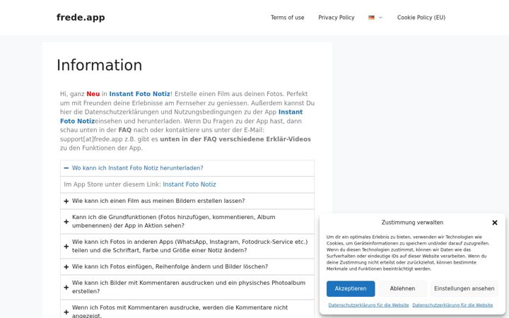 Screenshot of frede.app