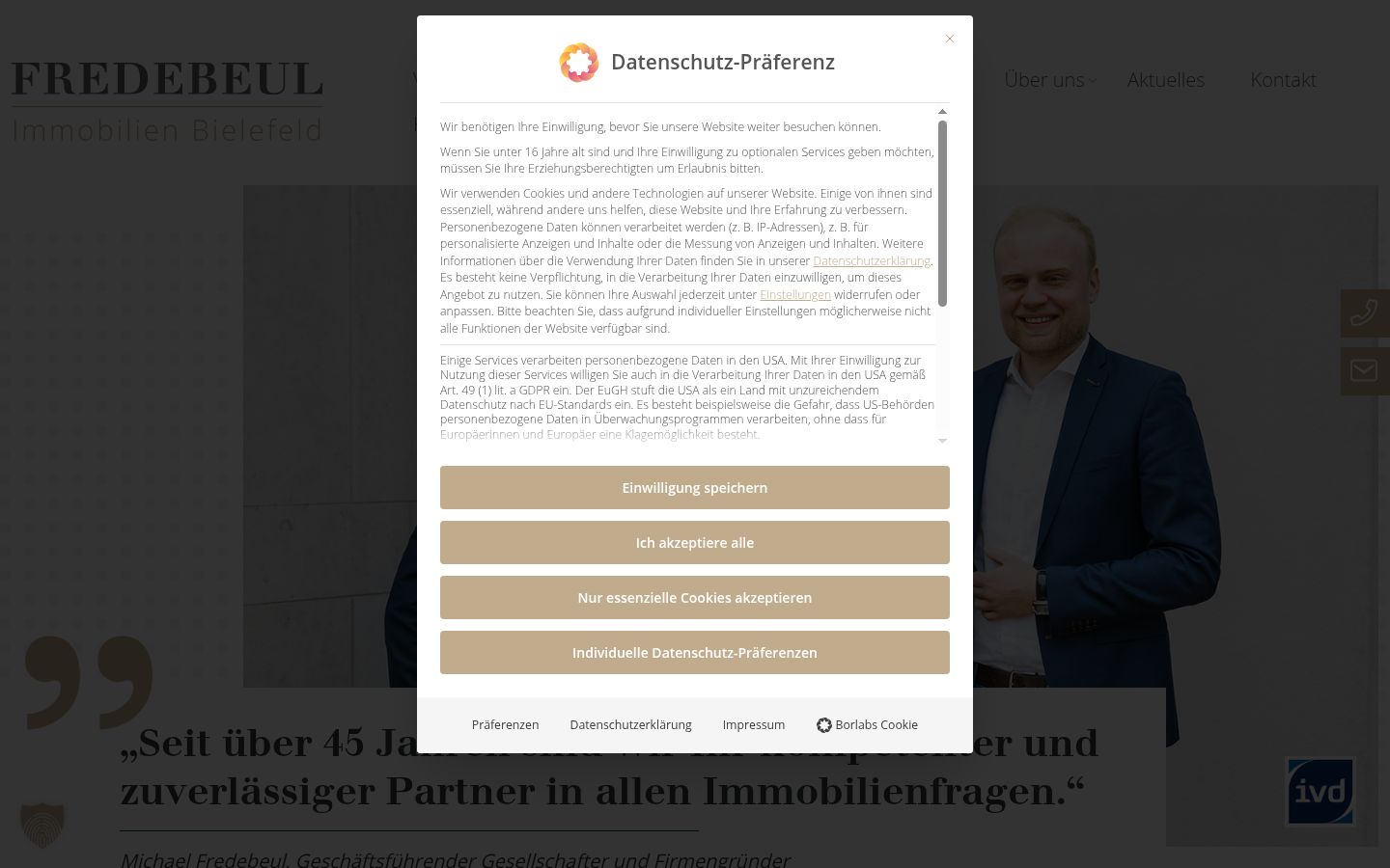 Ekraanipilt nõusolekubännerist, mida näidati enne mis tahes suhtlust