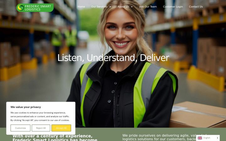 Ekrānuzņēmums no frederic-smartlogistics.co.uk