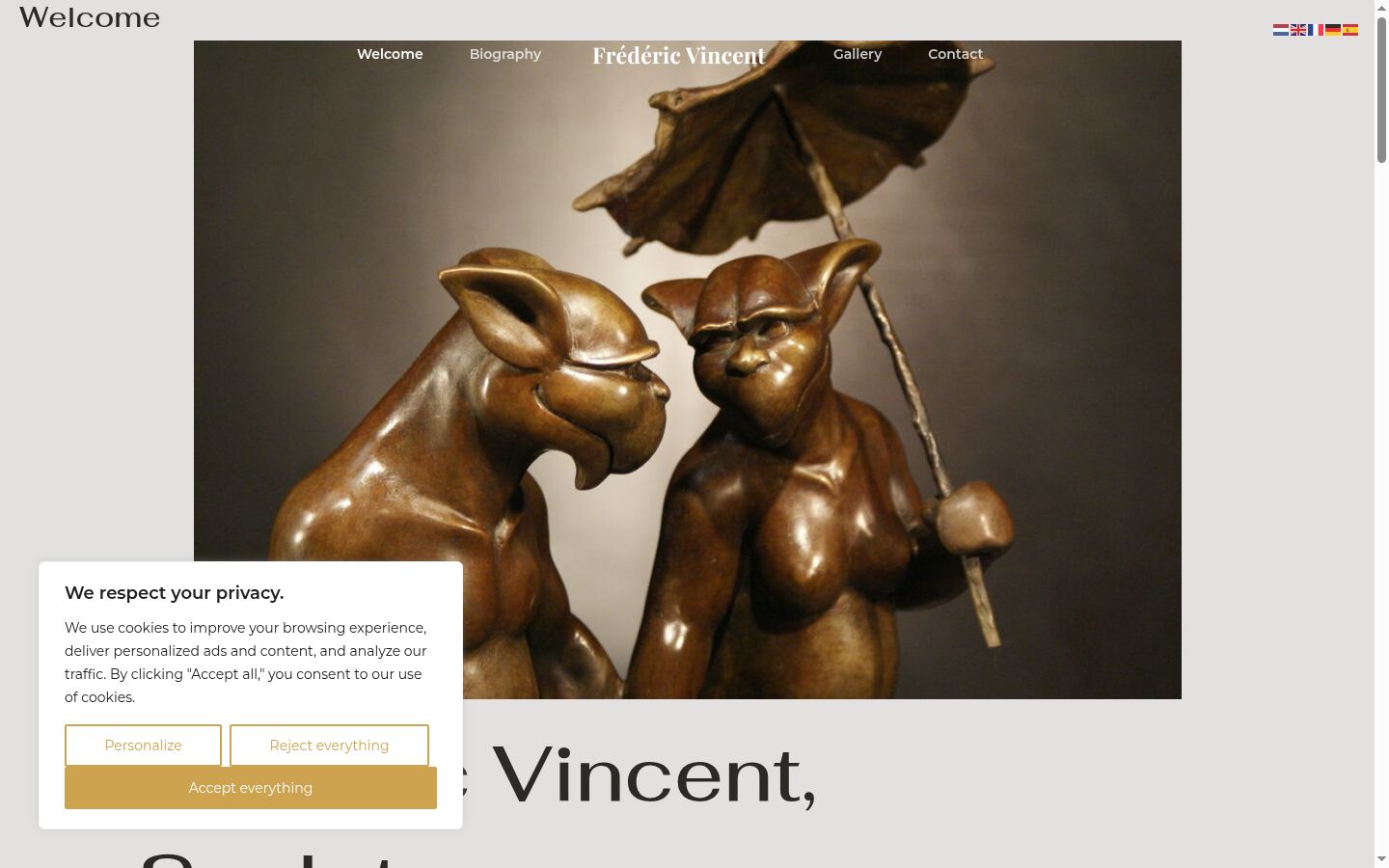 Screenshot of the consent banner shown before any interaction