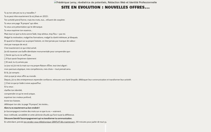 Screenshot of frederiqueleroy.fr