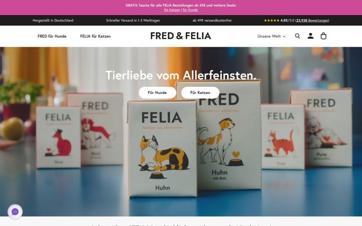 Screenshot of fredfelia.com